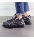 Мъжки маратонки в черно и бяло от еко кожа с връзки